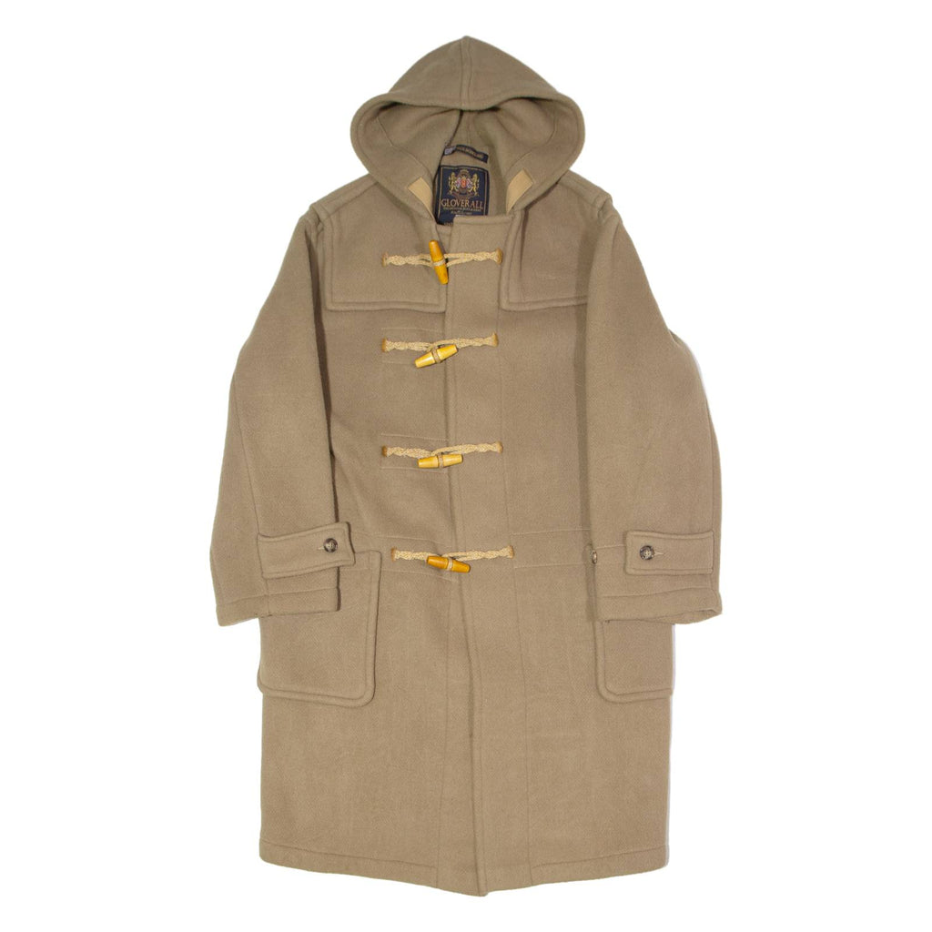 GLOVERALL Mens Duffle Coat Beige Wool XS