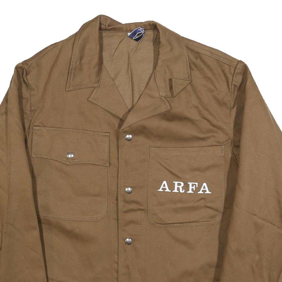 Mens Brown Button Cotton Jacket M Plain Workwear Durable Classic Fit