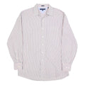 TOMMY HILFIGER Mens White Red Blue Striped Shirt L Classic Button Shirt