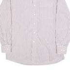 TOMMY HILFIGER Mens White Red Blue Striped Shirt L Classic Button Shirt