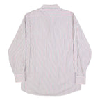 TOMMY HILFIGER Mens White Red Blue Striped Shirt L Classic Button Shirt