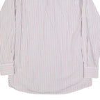 TOMMY HILFIGER Mens White Red Blue Striped Shirt L Classic Button Shirt