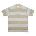 FILA Mens Beige & Cream Striped Short Sleeve Polo Shirt L Cotton Comfortable