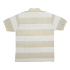 FILA Mens Beige & Cream Striped Short Sleeve Polo Shirt L Cotton Comfortable