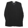 THERESE BAUMAIRE Womens Black Wool Blend Round Neck Jacket M Plain Button