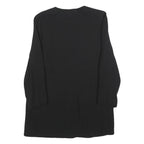 THERESE BAUMAIRE Womens Black Wool Blend Round Neck Jacket M Plain Button