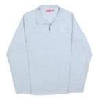 PUMA Womens Blue Plain Jumper Half Zip Basic Knit M Sportswear Activewear