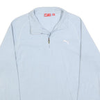 PUMA Womens Blue Plain Jumper Half Zip Basic Knit M Sportswear Activewear