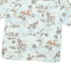 BATICK BAY Mens Blue & Brown Hawaiian Shirt L Cotton Blend Lightweight Casual