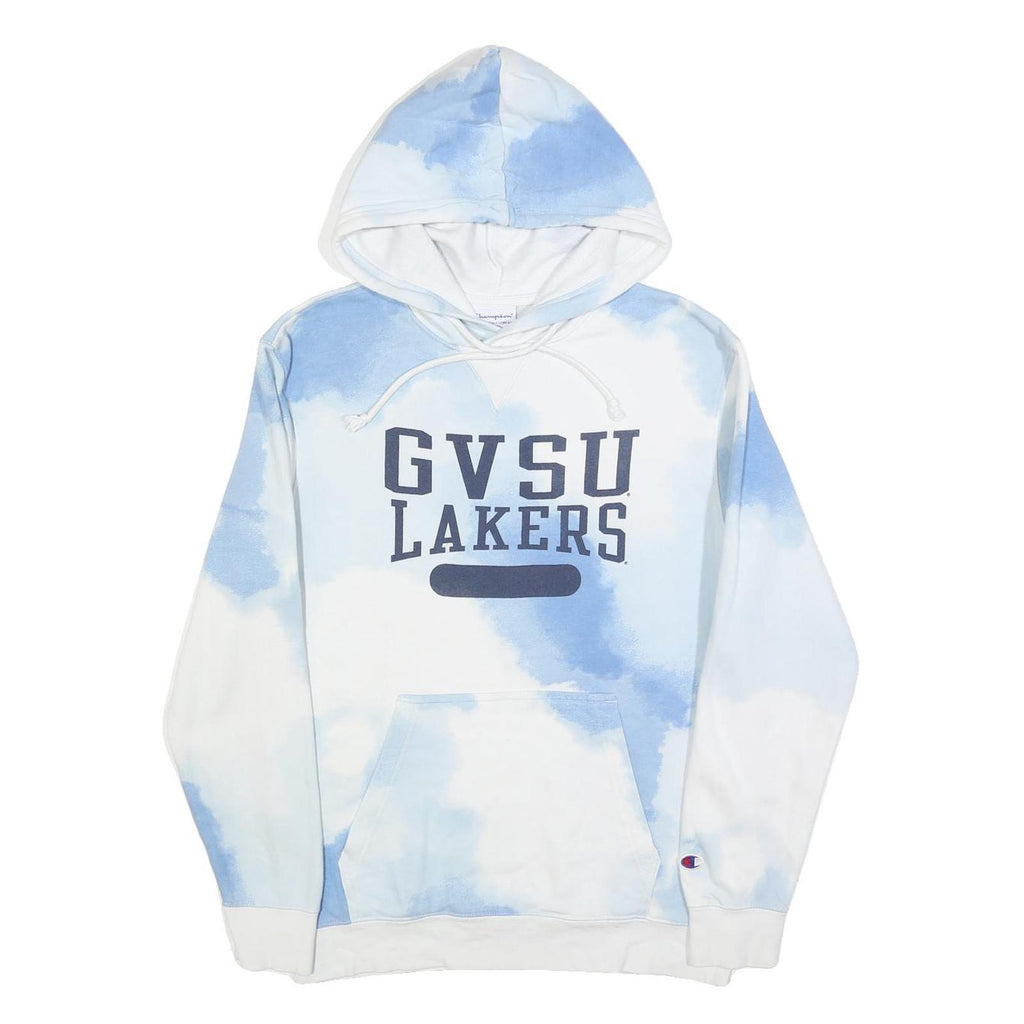 CHAMPION Mens Blue & White GVSU Lakers Pullover Hoodie S Cotton Blend Casual