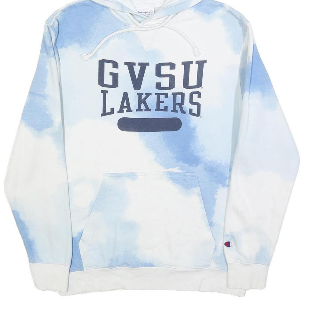 CHAMPION Mens Blue & White GVSU Lakers Pullover Hoodie S Cotton Blend Casual