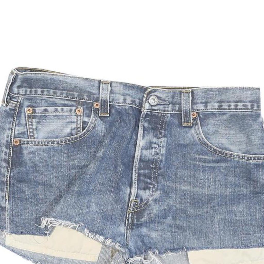 LEVI'S Womens Denim Blue Cut-Off Shorts L W33 Summer Casual 501 Style