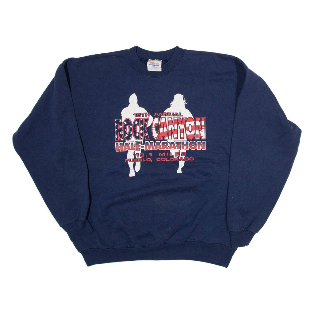 HAINES Rock Canyon Mens Sweatshirt Blue USA L