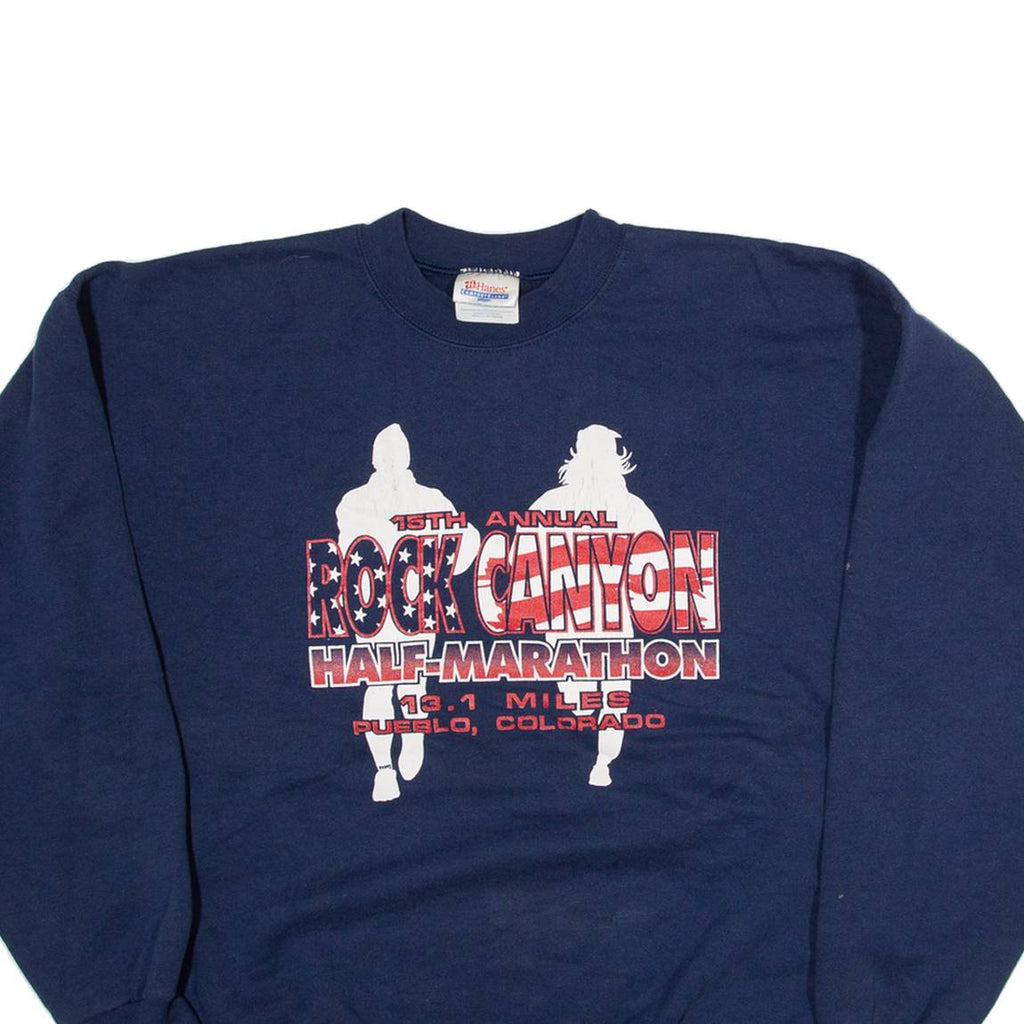 HAINES Rock Canyon Mens Sweatshirt Blue USA L