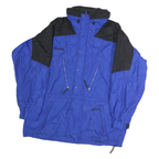 COLUMBIA Mens Blue & Black Outdoor Jacket L Polyester Zip Plain Lightweight