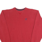 BEVERLY HILLS POLO CLUB Mens Red Cotton Plain Crew Neck Basic Knit L Jumper