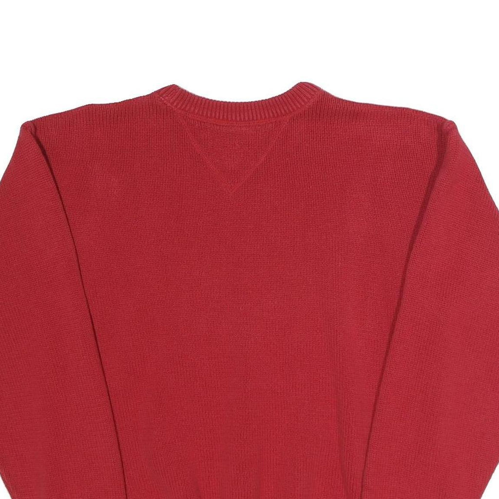 BEVERLY HILLS POLO CLUB Mens Red Cotton Plain Crew Neck Basic Knit L Jumper