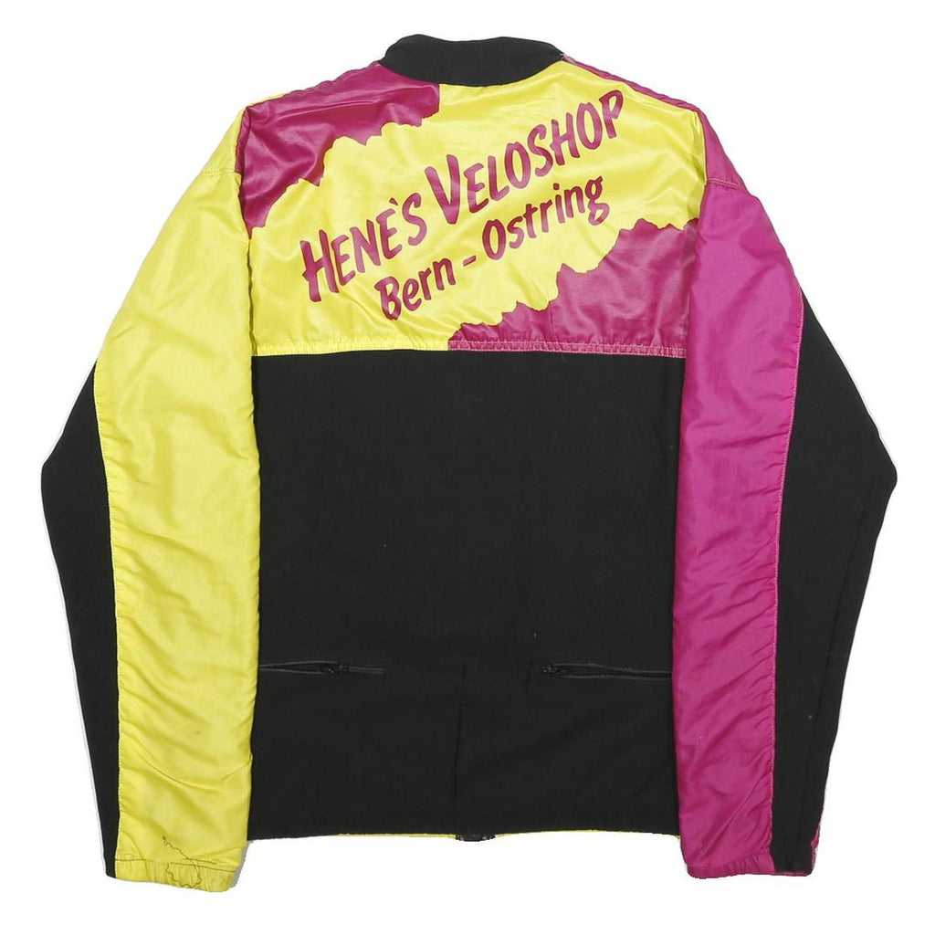 CASTELLI Womens Yellow & Pink Cycling Jacket L Polyester Blend Zip Pockets