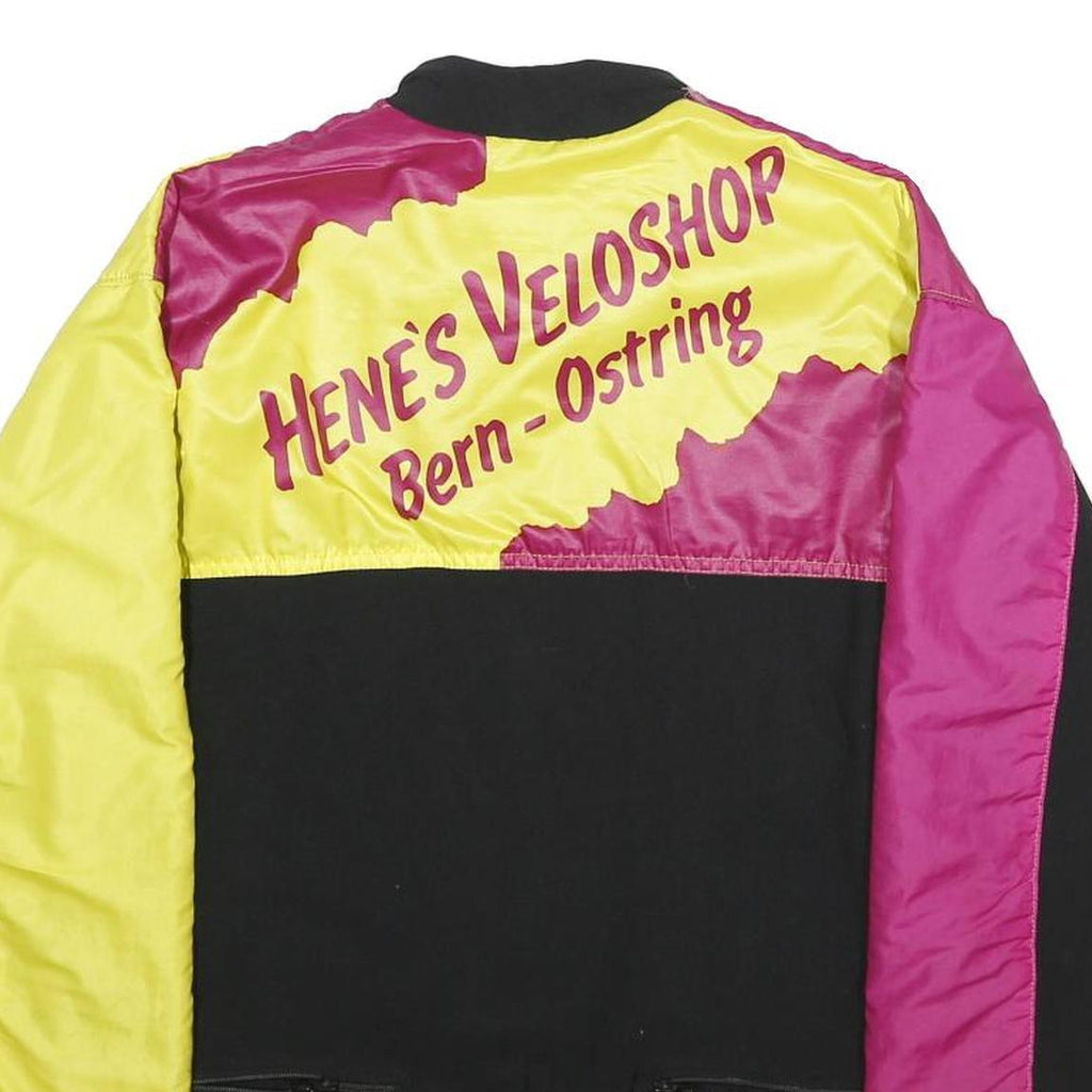 CASTELLI Womens Yellow & Pink Cycling Jacket L Polyester Blend Zip Pockets