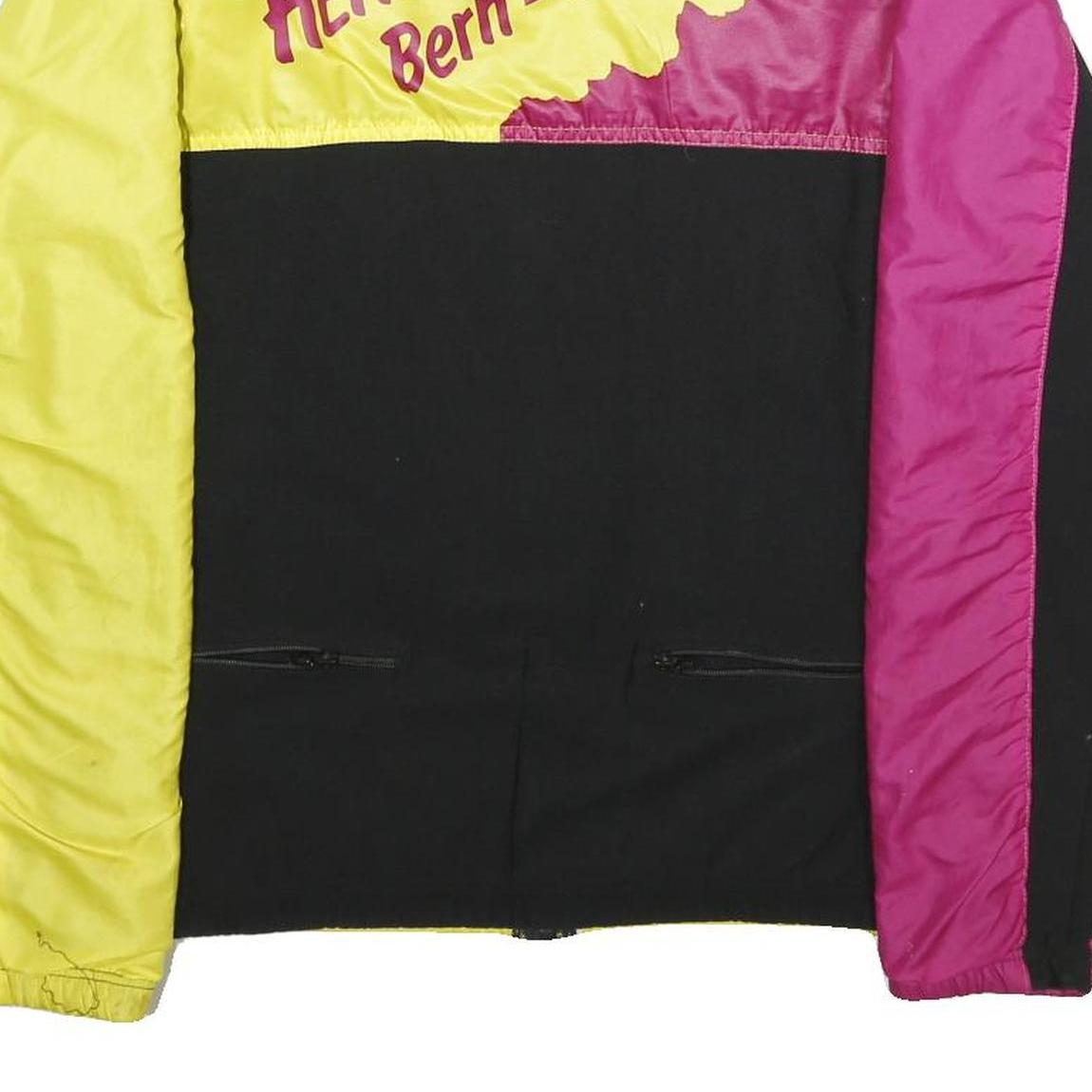 CASTELLI Womens Yellow & Pink Cycling Jacket L Polyester Blend Zip Pockets