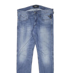 REPLAY Mens Slim Blue Denim Light W33 L31 Zip Jeans Authentic Stylish Comfort