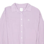 LEE Womens Purple Shirt XS Casual Cotton Blend Long Sleeve Button Front