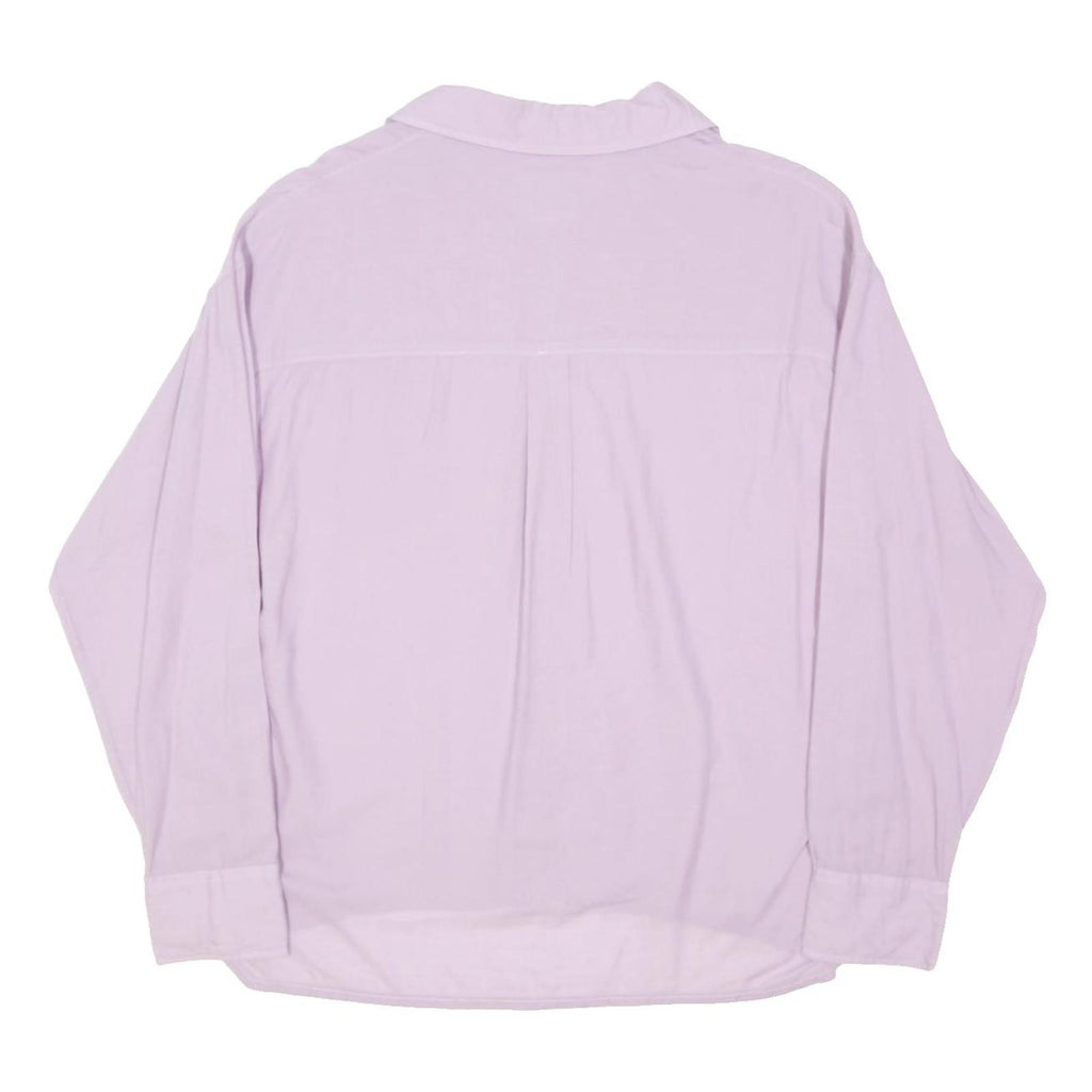 LEE Womens Purple Shirt XS Casual Cotton Blend Long Sleeve Button Front