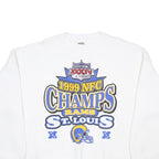 TULTEX Mens White 1999 NFC Champs St Louis Rams Crew Neck XL Football Sweatshirt