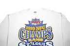 TULTEX Mens White 1999 NFC Champs St Louis Rams Crew Neck XL Football Sweatshirt