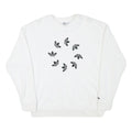 ADIDAS Womens White Cotton Blend Crew Neck UK 10 Sweatshirt Logo Print
