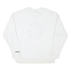 ADIDAS Womens White Cotton Blend Crew Neck UK 10 Sweatshirt Logo Print