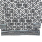 RASPBERRY Womens Grey & Blue Zip Neck L Fair Isle Knit Sweatshirt