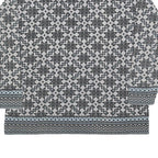 RASPBERRY Womens Grey & Blue Zip Neck L Fair Isle Knit Sweatshirt