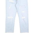 LEVI'S 501 Womens Regular Fit Straight Denim Light Blue Distressed W30 L26