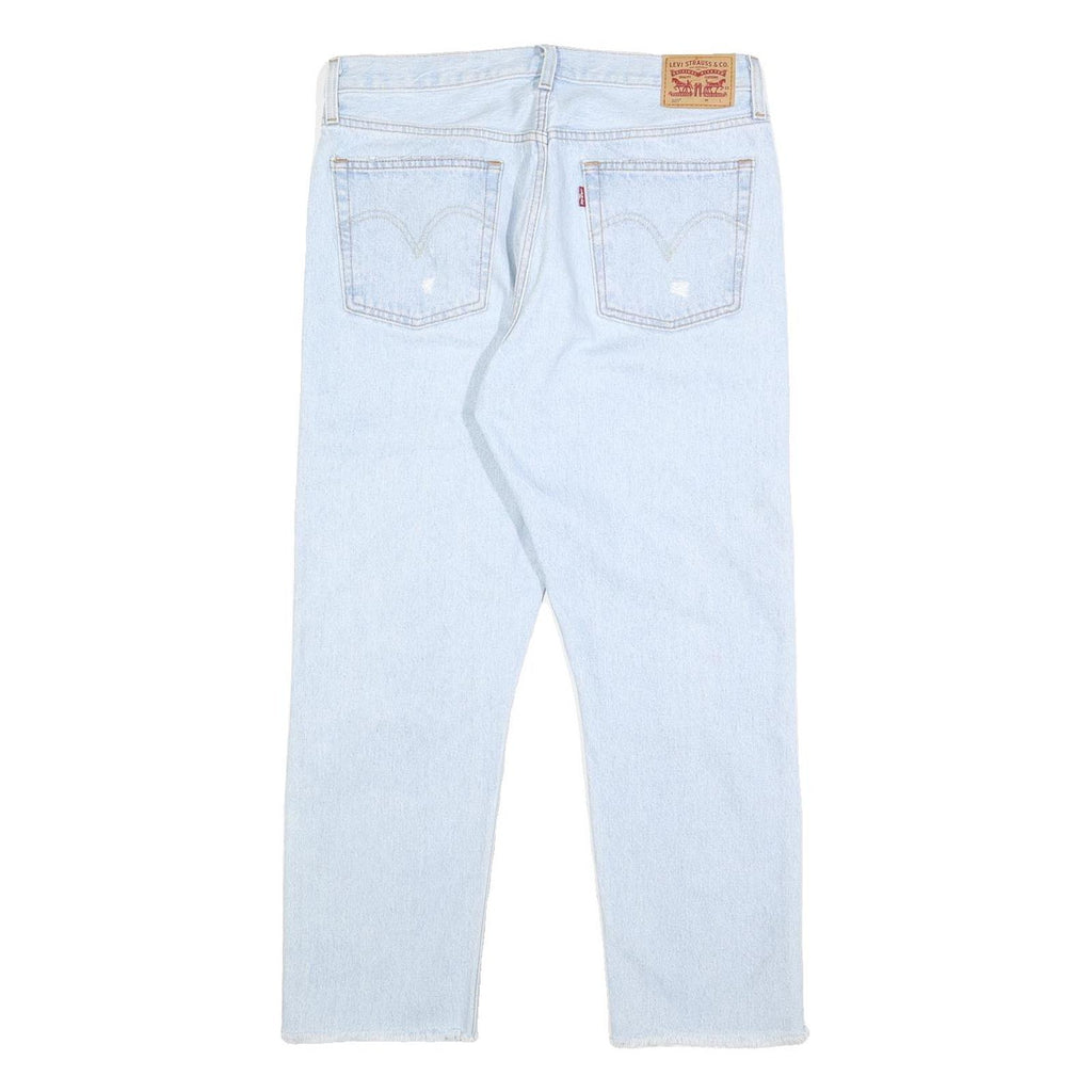 LEVI'S 501 Womens Regular Fit Straight Denim Light Blue Distressed W30 L26