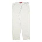 LEVI'S Womens Cotton Blend White Relaxed Straight Trousers W32 L30 Classic Style