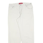 LEVI'S Womens Cotton Blend White Relaxed Straight Trousers W32 L30 Classic Style