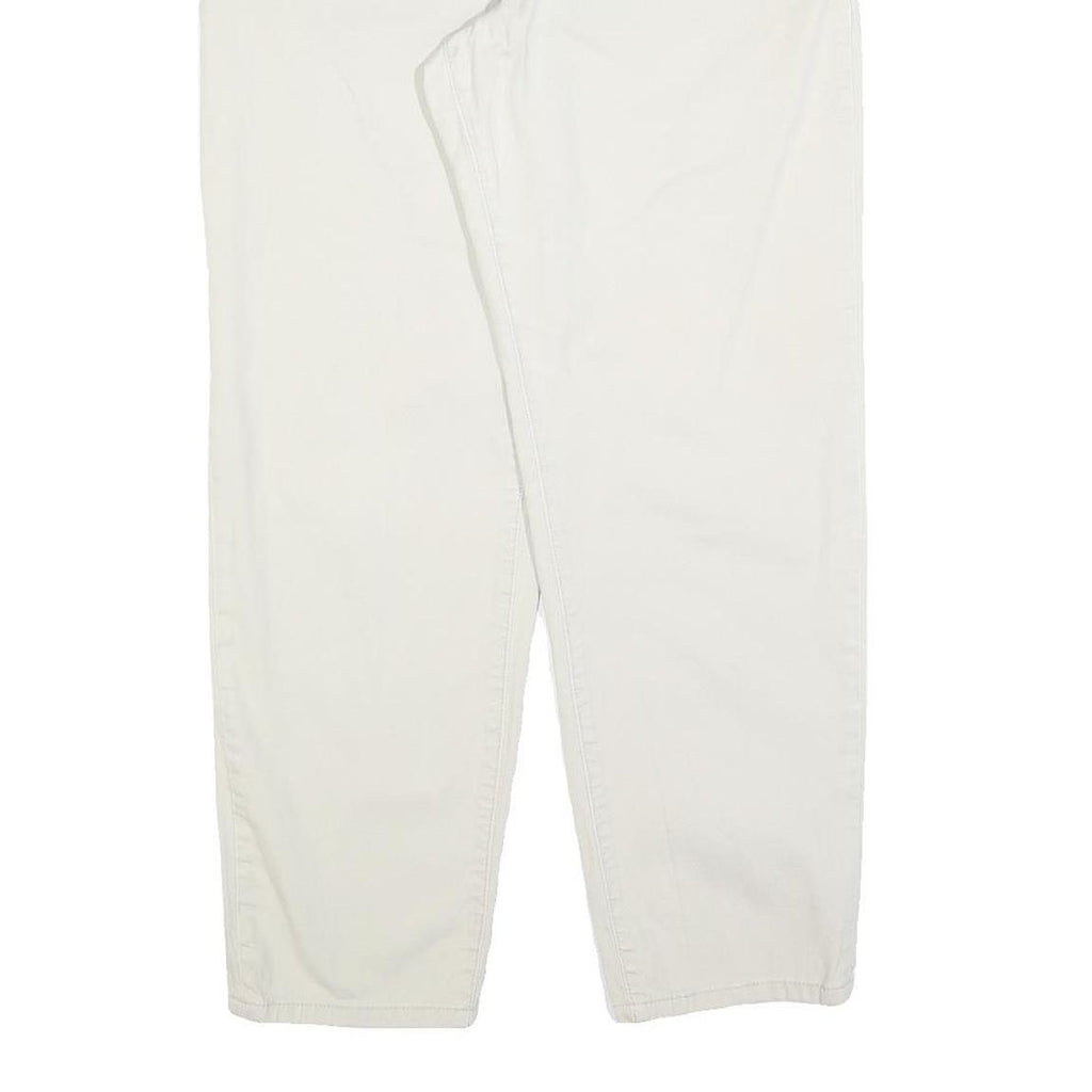 LEVI'S Womens Cotton Blend White Relaxed Straight Trousers W32 L30 Classic Style