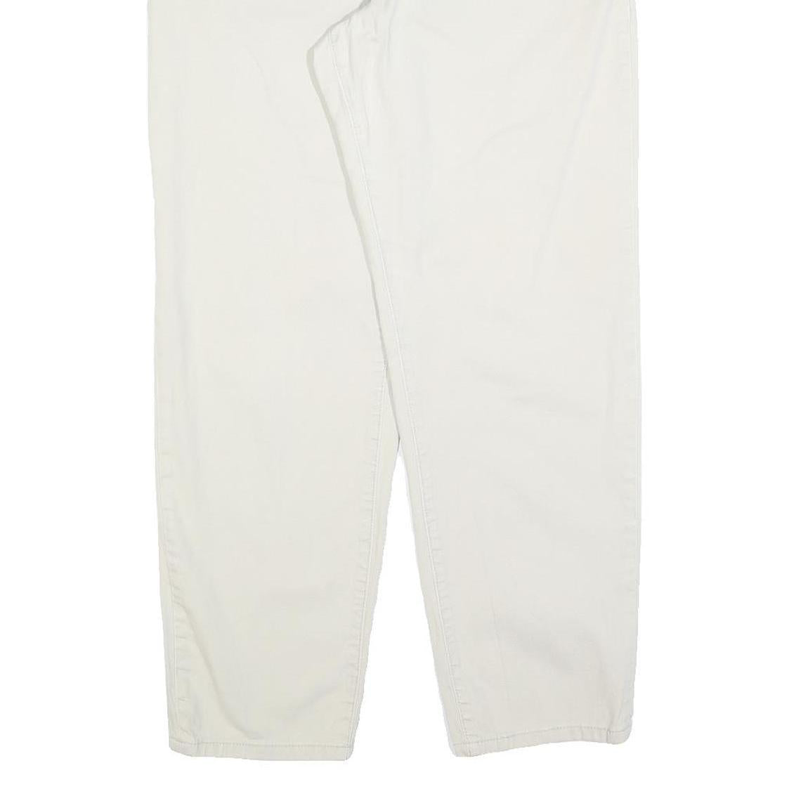 LEVI'S Womens Cotton Blend White Relaxed Straight Trousers W32 L30 Classic Style