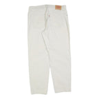 LEVI'S Womens Cotton Blend White Relaxed Straight Trousers W32 L30 Classic Style
