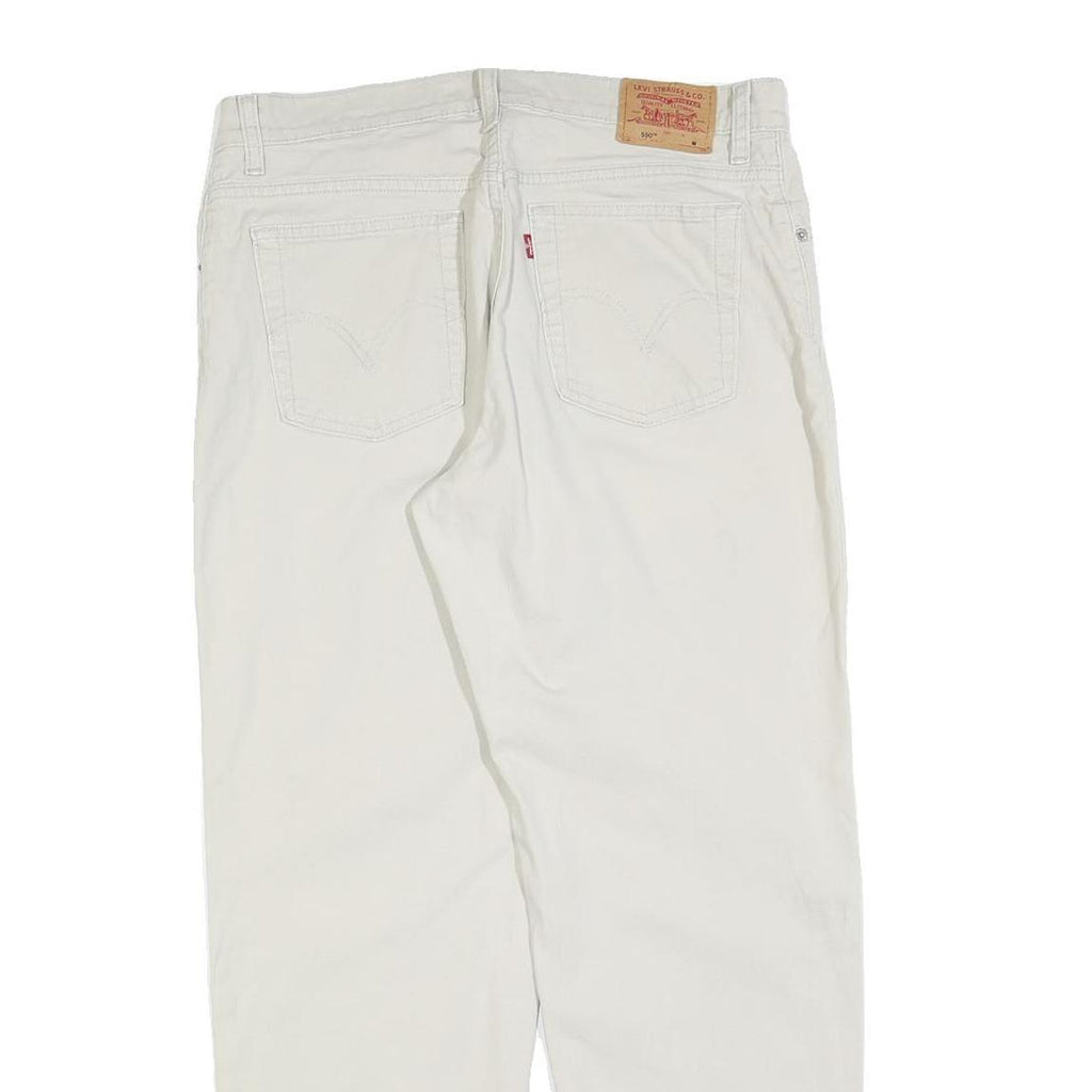 LEVI'S Womens Cotton Blend White Relaxed Straight Trousers W32 L30 Classic Style