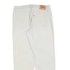 LEVI'S Womens Cotton Blend White Relaxed Straight Trousers W32 L30 Classic Style