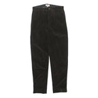 WALLACE & BARNES Mens Regular Fit Black Corduroy Trousers W30 L32 Classic Zip
