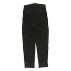 WALLACE & BARNES Mens Regular Fit Black Corduroy Trousers W30 L32 Classic Zip
