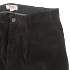 WALLACE & BARNES Mens Regular Fit Black Corduroy Trousers W30 L32 Classic Zip