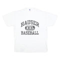 RUSSELL ATHLETIC Mens White Hauser Baseball Graphic T-Shirt L Short Sleeve Crew