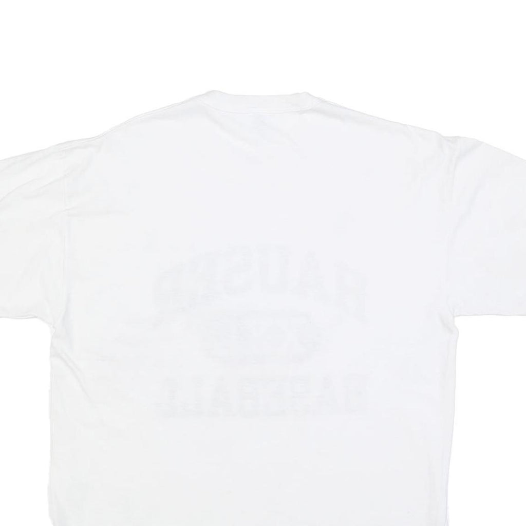 RUSSELL ATHLETIC Mens White Hauser Baseball Graphic T-Shirt L Short Sleeve Crew