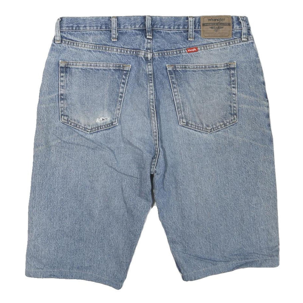 WRANGLER Mens Denim Blue Casual Shorts L W38 Cotton Blend Comfortable Fit