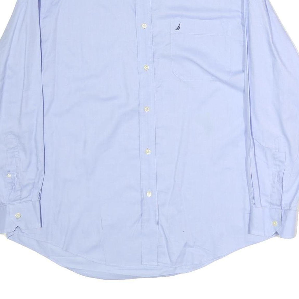 NAUTICA Mens Blue Cotton Classic Fit L Long Sleeve Button Shirt Lightweight