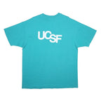 HANES Mens Blue UCSF AIDS Walk 1994 Graphic T-Shirt XL Short Sleeve Crew Neck